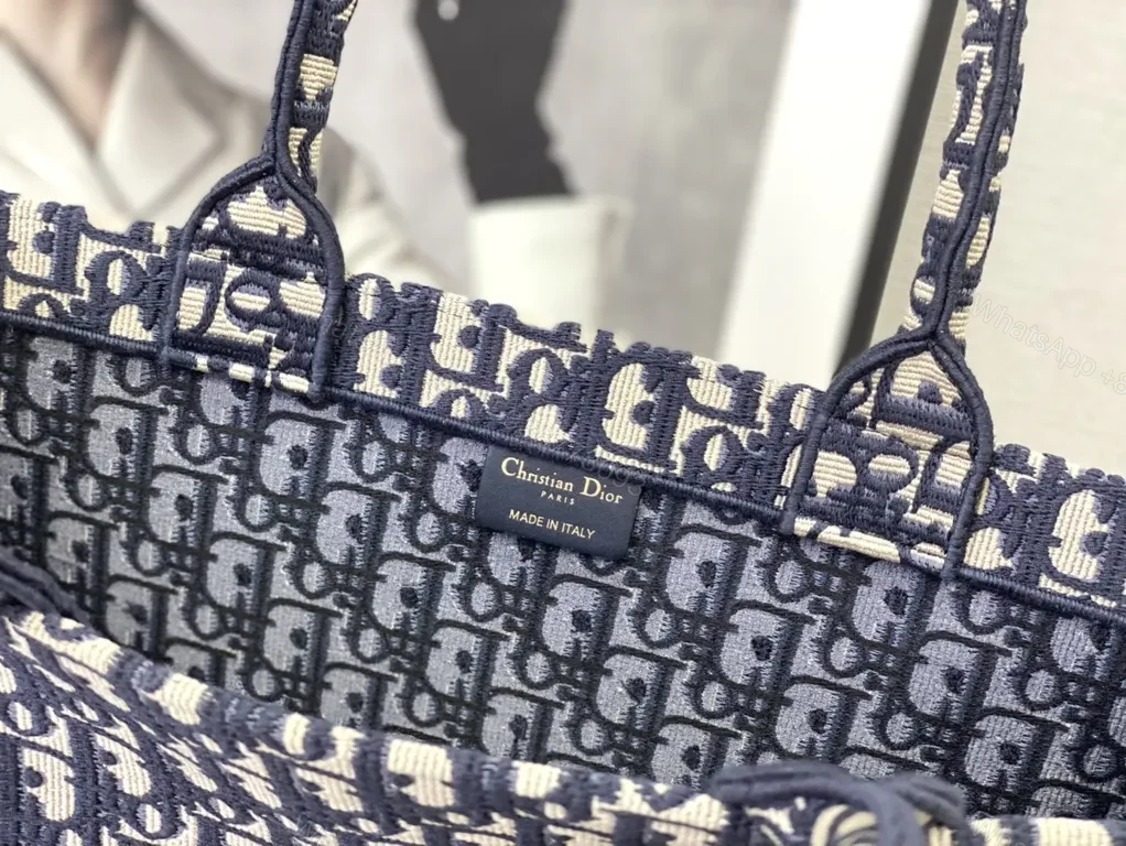 View 6 of Iconic Dior Oblique Tote: Navy Canvas Luxury Everyday Carry