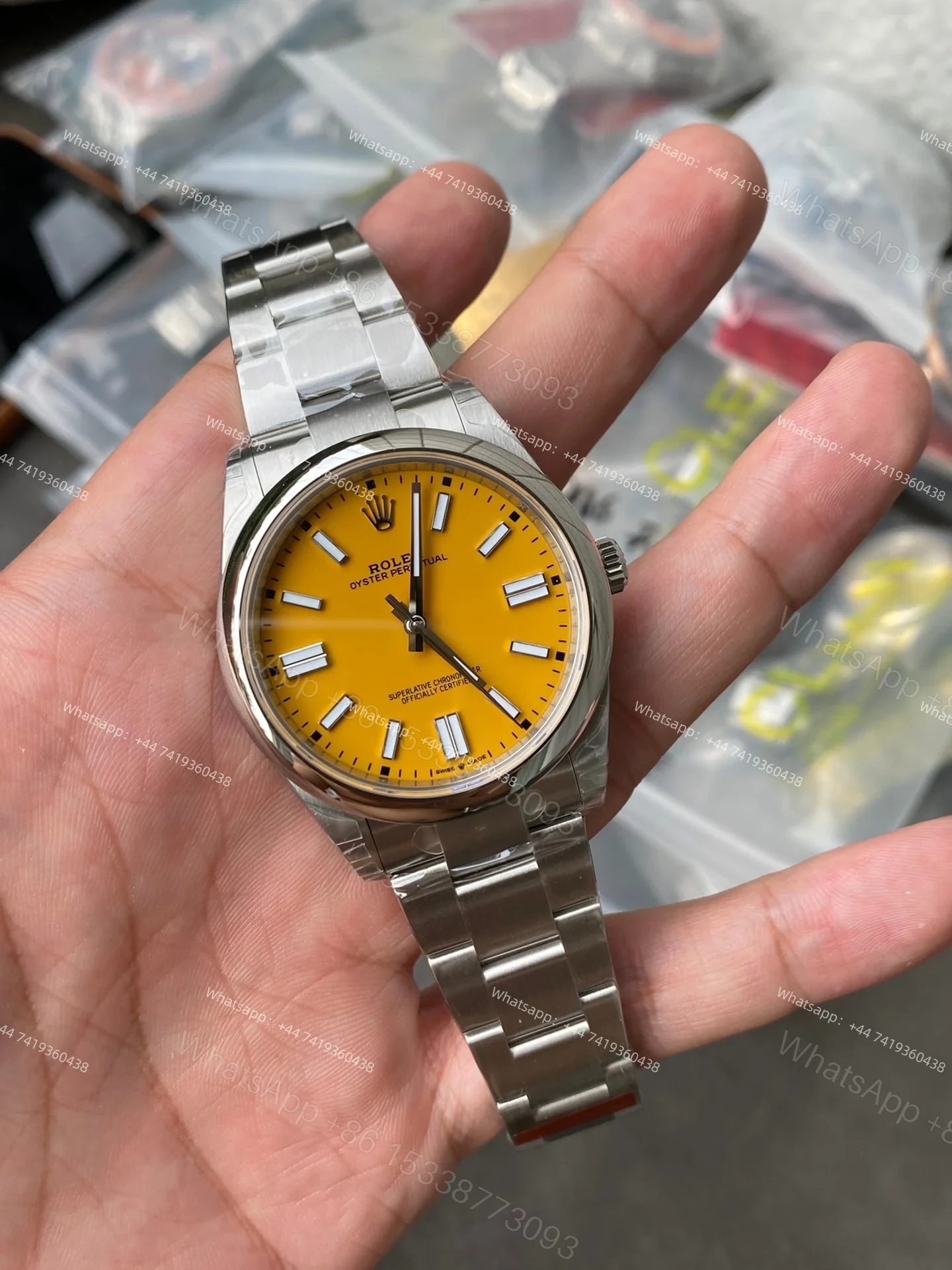 View 2 of Rolex Super Clone Oyster Perpetual M124300-0004 Yellow Dial 41MM 3230 Movement