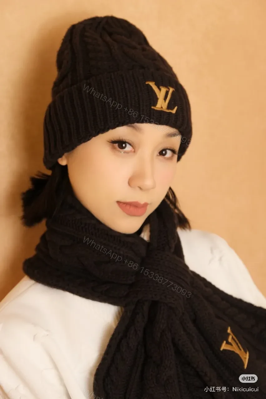 View 4 of Textured Knit Set – Cozy Luxury Winter Scarf & Beanie