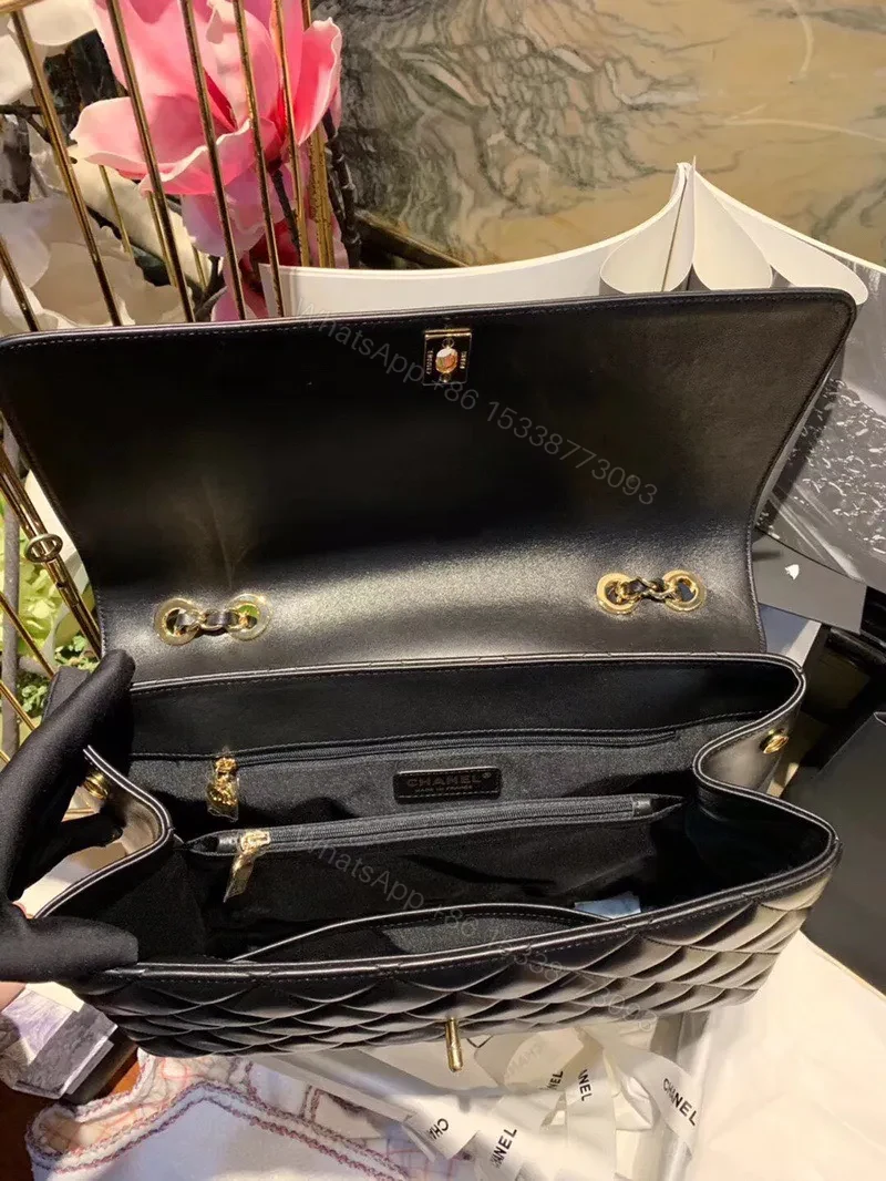 View 4 of Chanel Shopping Handbags Woman’s Black Leather 33x23x11cm