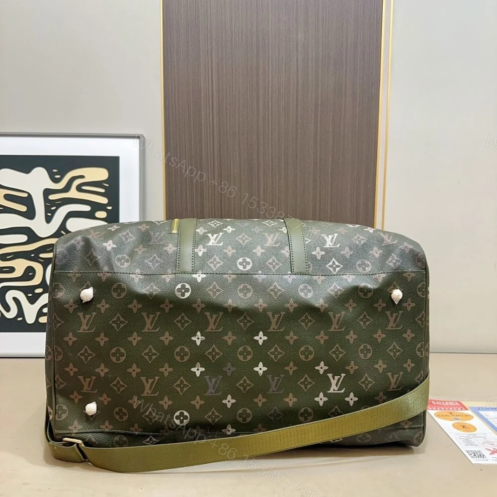 View 9 of Louis Vuitton Keepall Backpack 50Cm Khaki Green M26964