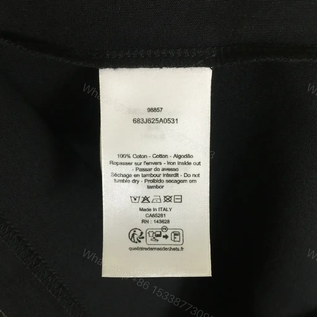 View 2 of Black Cotton Luxe Tee | Minimalist Dior Graphic, Relaxed Fit, Premium