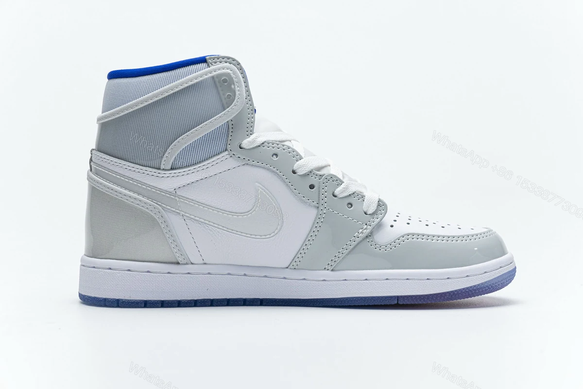 View 2 of Air Jordan 1 Retro High Zoom White Racer Blue CK6637-104