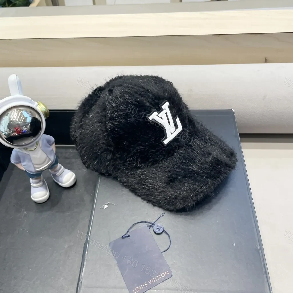 View 6 of Lux Fur-Textured LV Cap: Bold, Plush Streetwear Cap