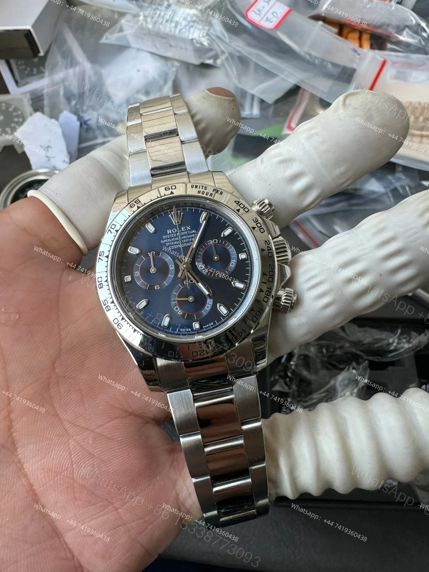 View 2 of Rolex Daytona 1:1 Replica – M116509-0071 Blue Dial Steel Case 4130 Super Clone Watch
