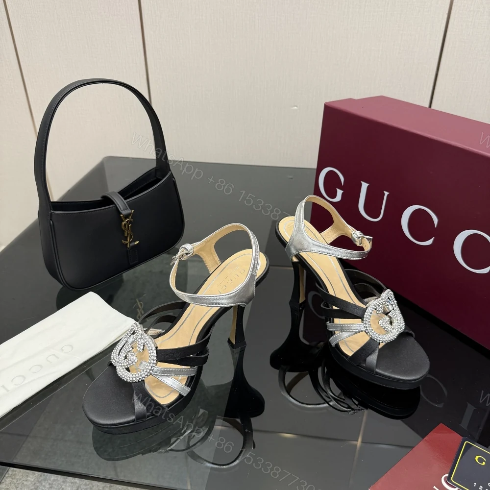 View 5 of Gucci Women Pump With Crystal Interlocking G Black