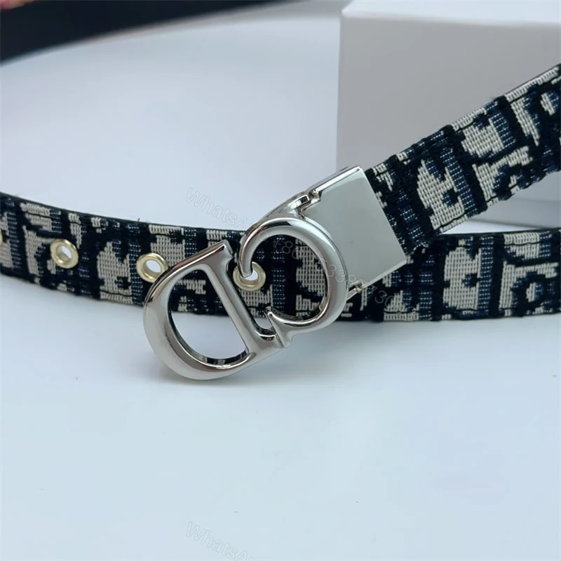 View 4 of DIOR 30 MONTAIGNE REVERSIBLE BELT BLUE IN SILVER 20MM