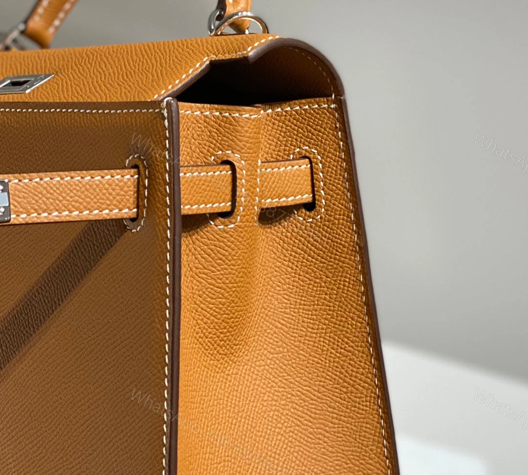 View 5 of KELLY 25CM IN GOLD EPSOM SILVER HARDWARE