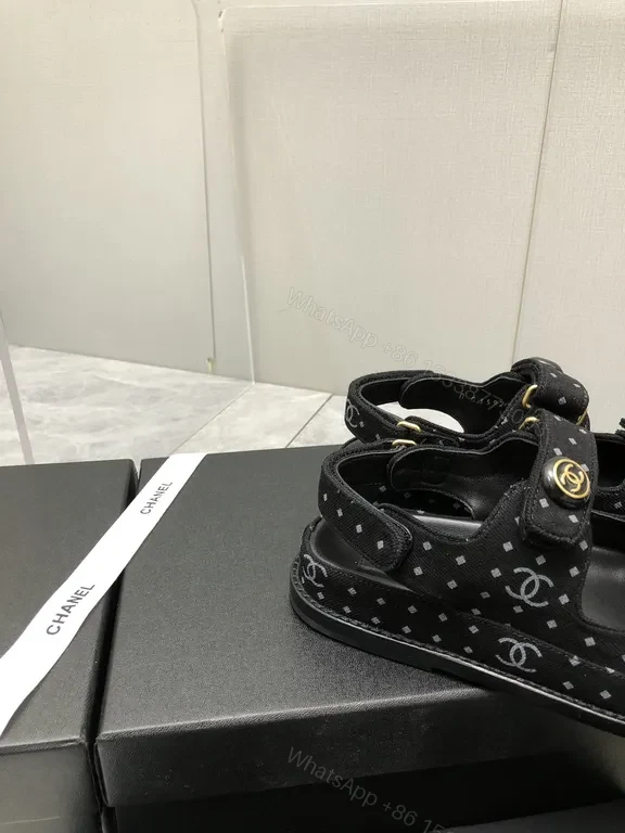 View 5 of Chanel-Inspired Sandals: Luxe, All-Day Comfort, Black