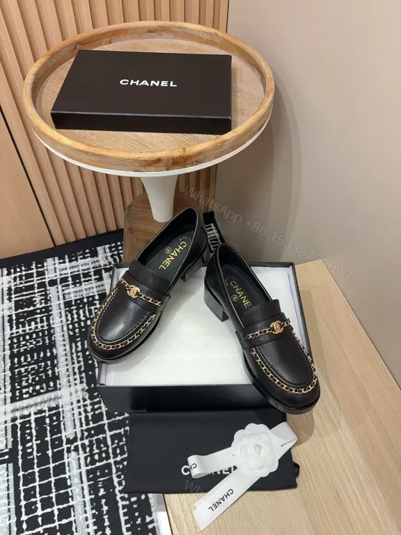 View 9 of Chunky Chain Leather Loafers - Luxe Comfort, Chanel-Inspired