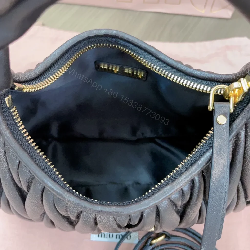 View 5 of Quilted Mini Bag: Gold Logo, Crossbody Charm