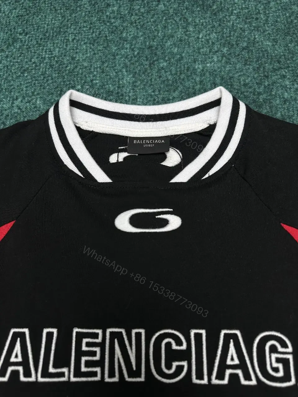 View 7 of Bold Black-White-Red Jersey: Premium Streetwear Comfort