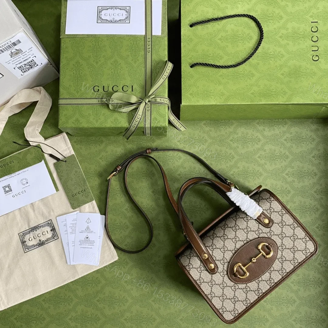 Gucci 1955 Luxury Women’s Handbag with Brown Handle 23x16x12cm — view 1