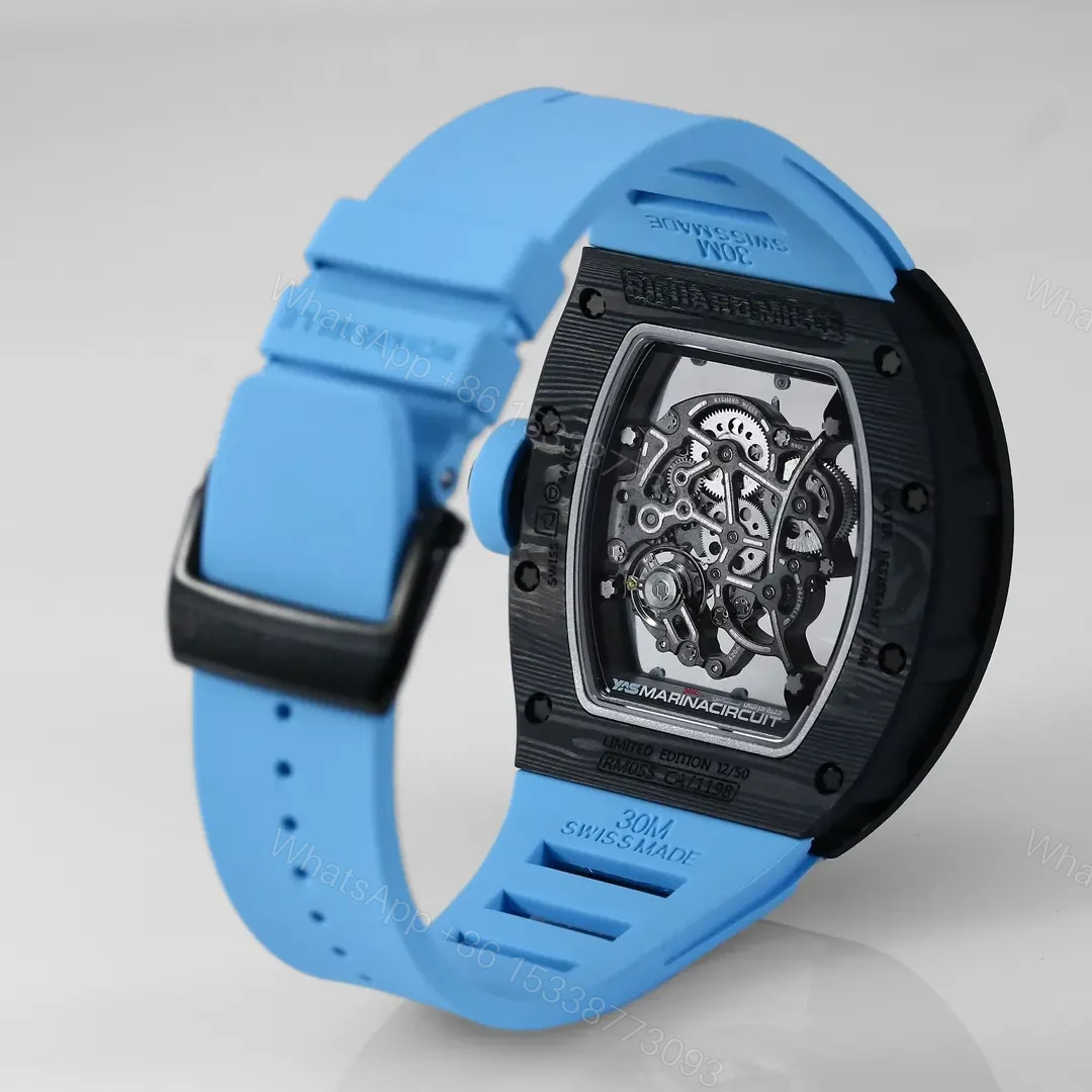 View 7 of EUR Factory Richard Mille RM055 Blue Carbon Fiber Watch