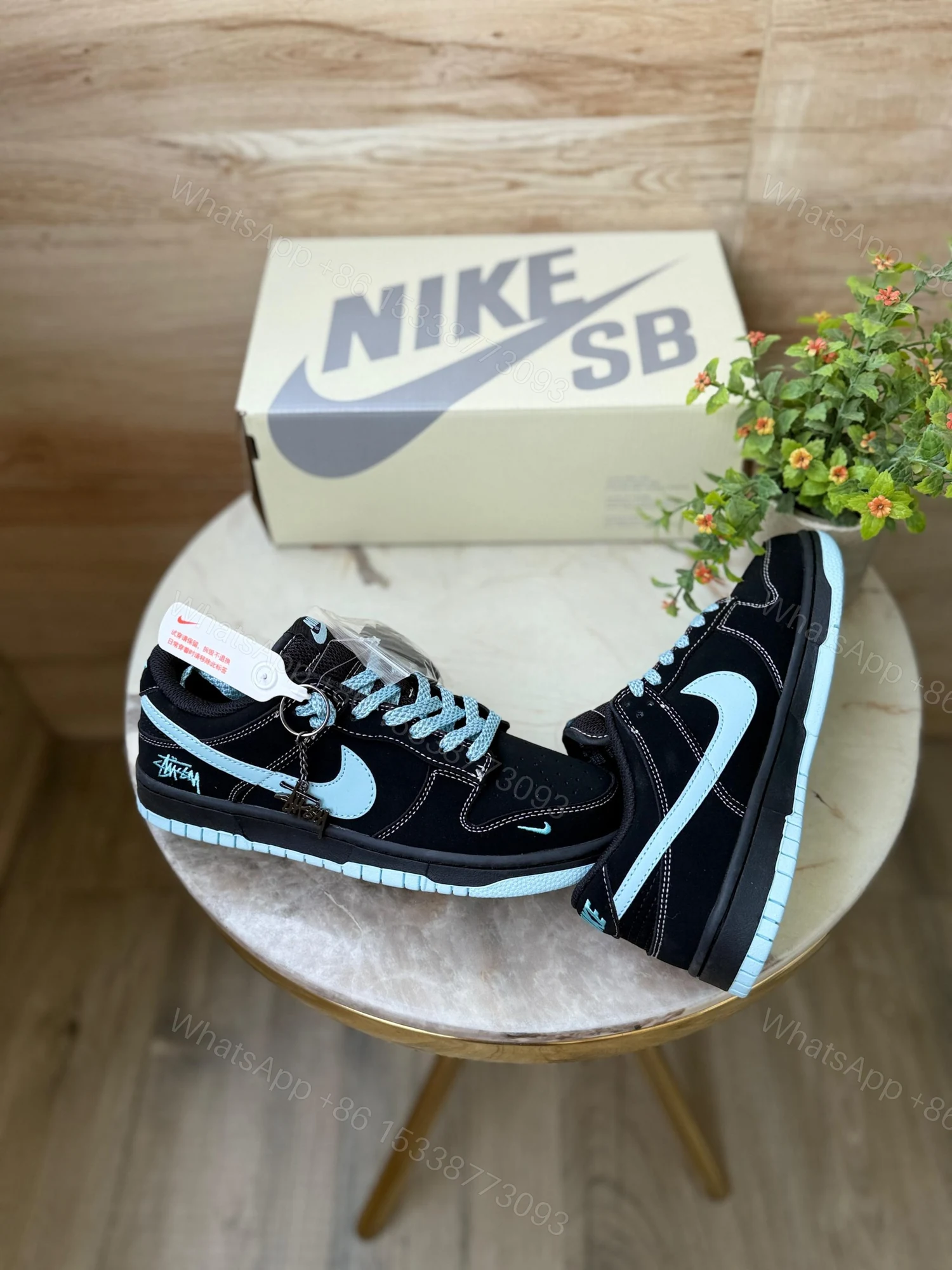 View 8 of FIRST COPY NIKE SB DUNK STUSSY BLACK WHITE 2025