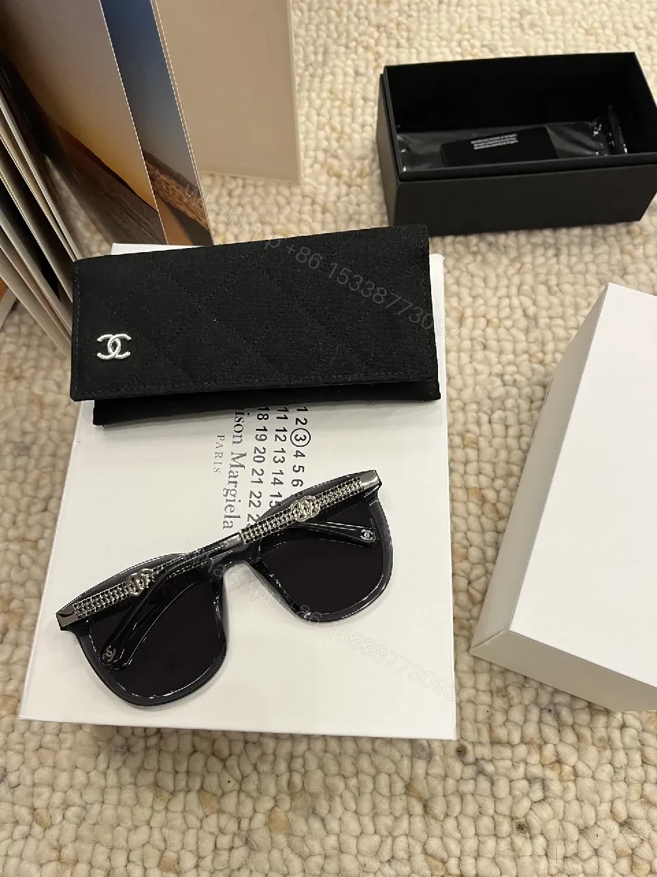 View 5 of Cat-Eye Sunglasses: Black Acetate, Designer-Inspired, UV Protection