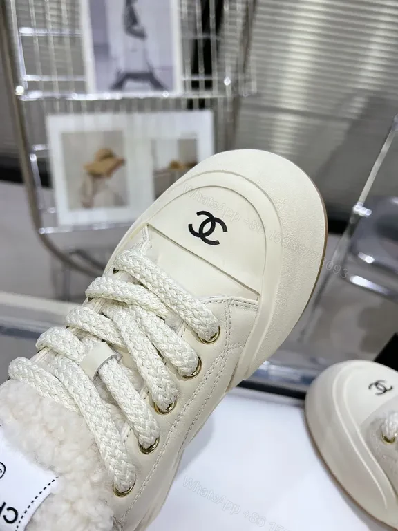 View 4 of Premium Cozy-Side Winter Sneakers: Chanel-Inspired Comfort