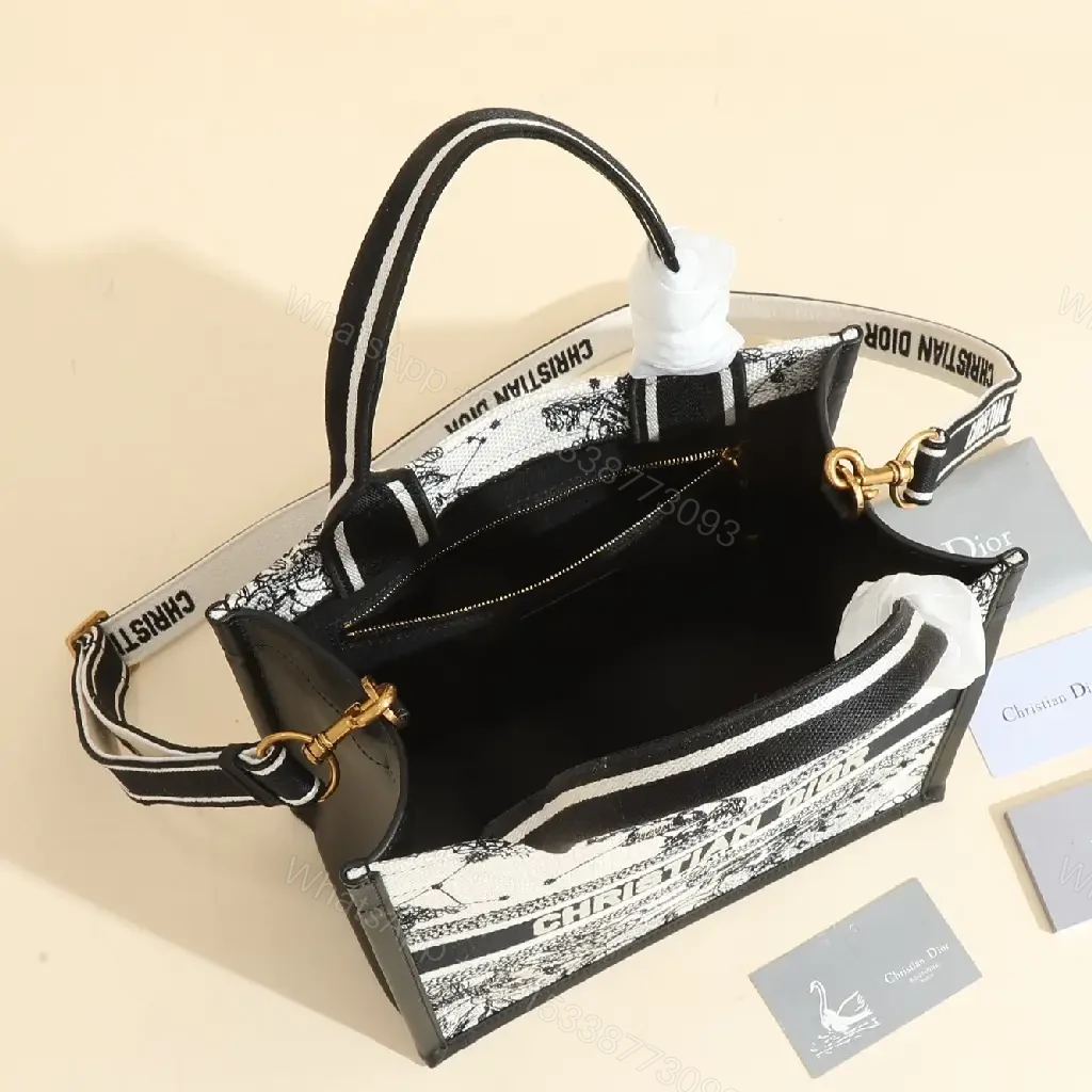 View 6 of Bold Black-White Tote: Structured, Crossbody-Ready Design