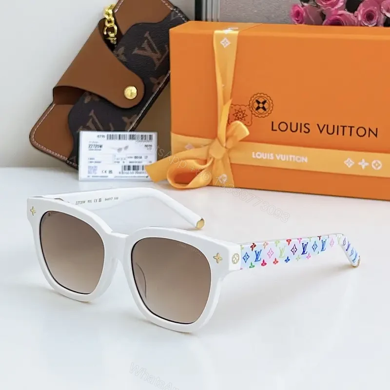 White Acetate Sunglasses, Round-Square, Gradient Lenses, Gold Details — view 1