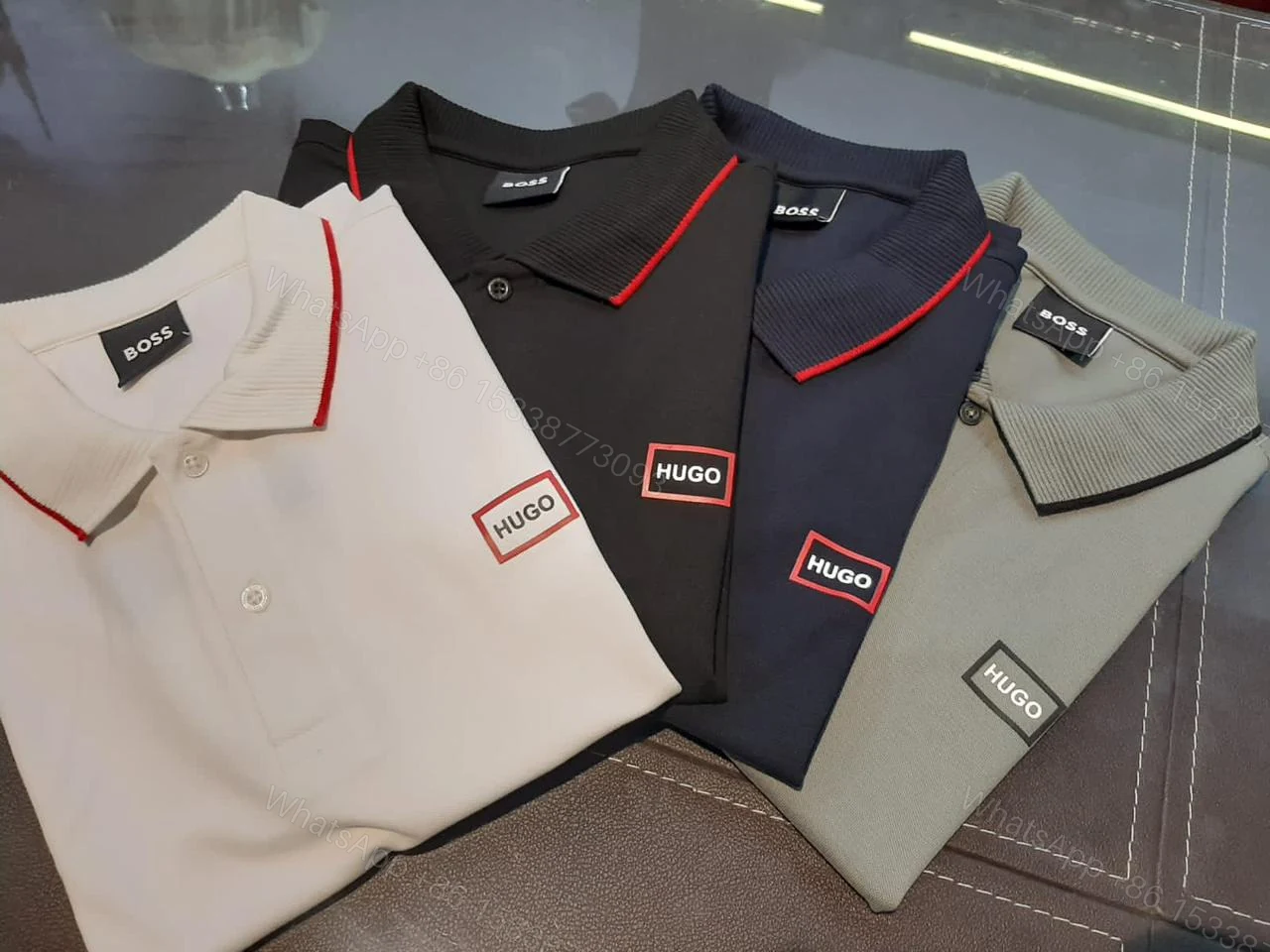 View 9 of FIRST COPY Hugo Boss Exclusive Cotton Lycra Collar T-Shirt