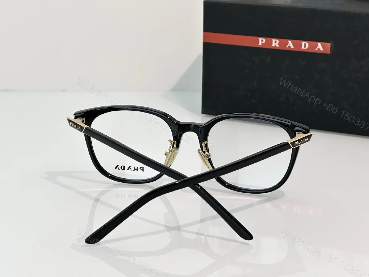 View 7 of Classic Black Acetate Eyeglasses, Designer-Inspired, Premium Comfort
