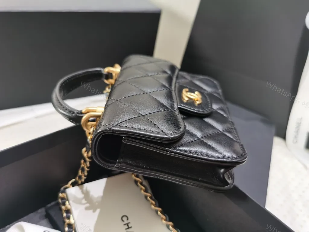 View 4 of Chic Quilted Mini Bag with Gold Chain - Compact Luxury