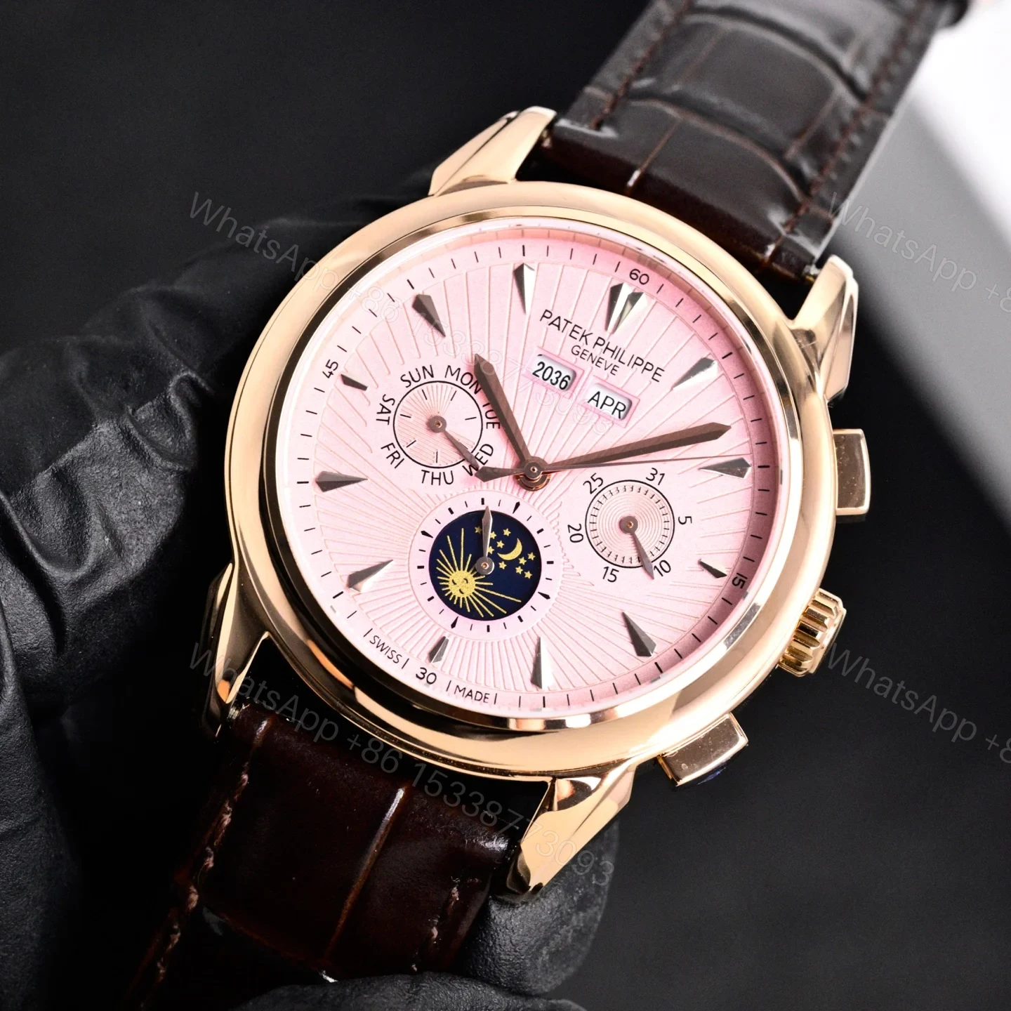 View 2 of Patek Philippe Complicated Functions Men’s Watch 42mm Leather Strap Ultimate Edition TW-PP-COMPLICATION-9100-42