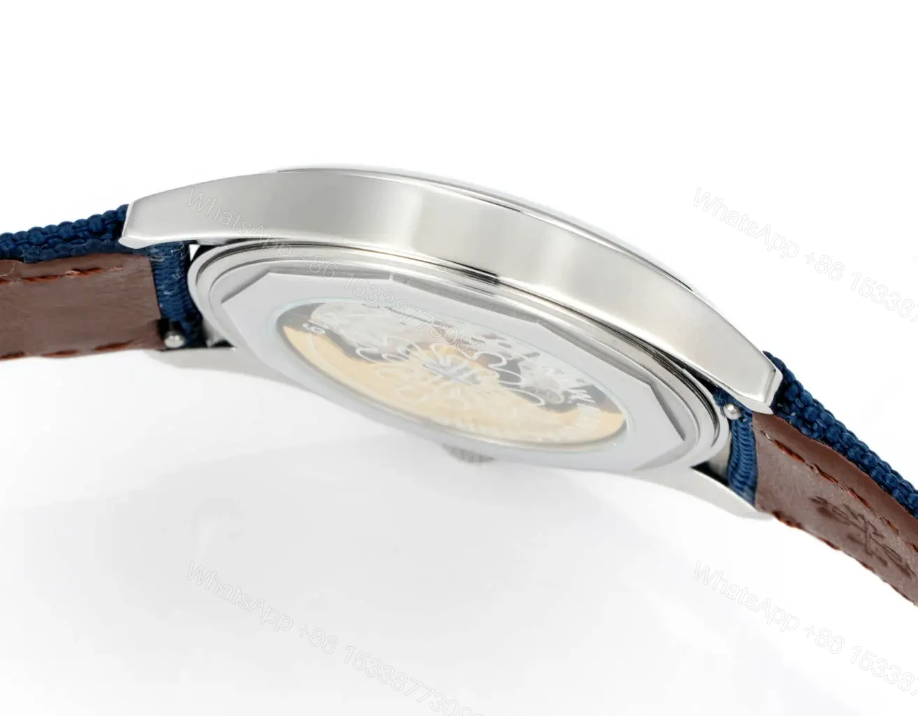 View 7 of Patek Philippe Limited Edition Commemorative Watch PP6007 Calatrava Steel Case Blue Dial Blue Strap Sporty Style