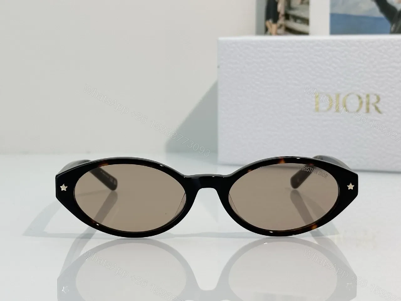 View 9 of Round Polarized Sunglasses - Black Acetate, Luxe, Designer-Inspired