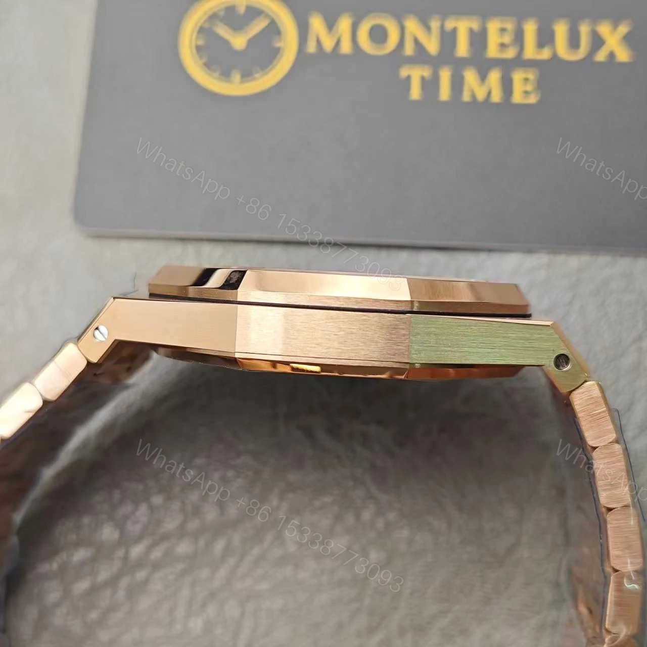View 6 of Audemars Piguet Royal Oak Skeleton Rose Gold Ref15407 Super Clone Replica
