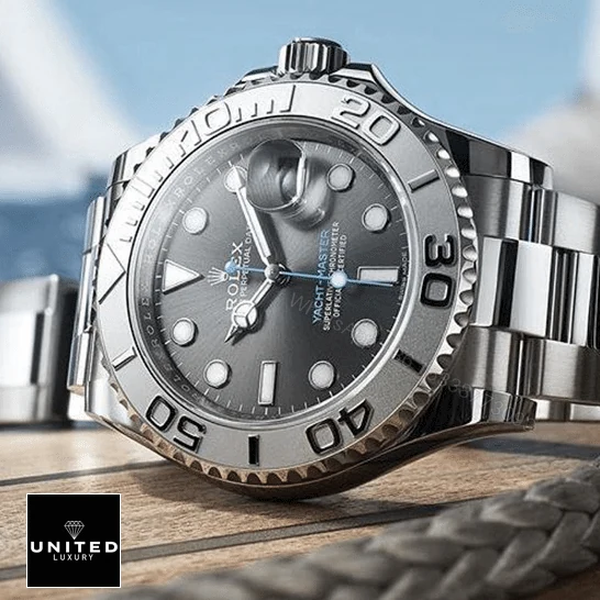 View 12 of Rolex Yacht-Master 116622-0003 Platinum & Rhodium Dial Replica