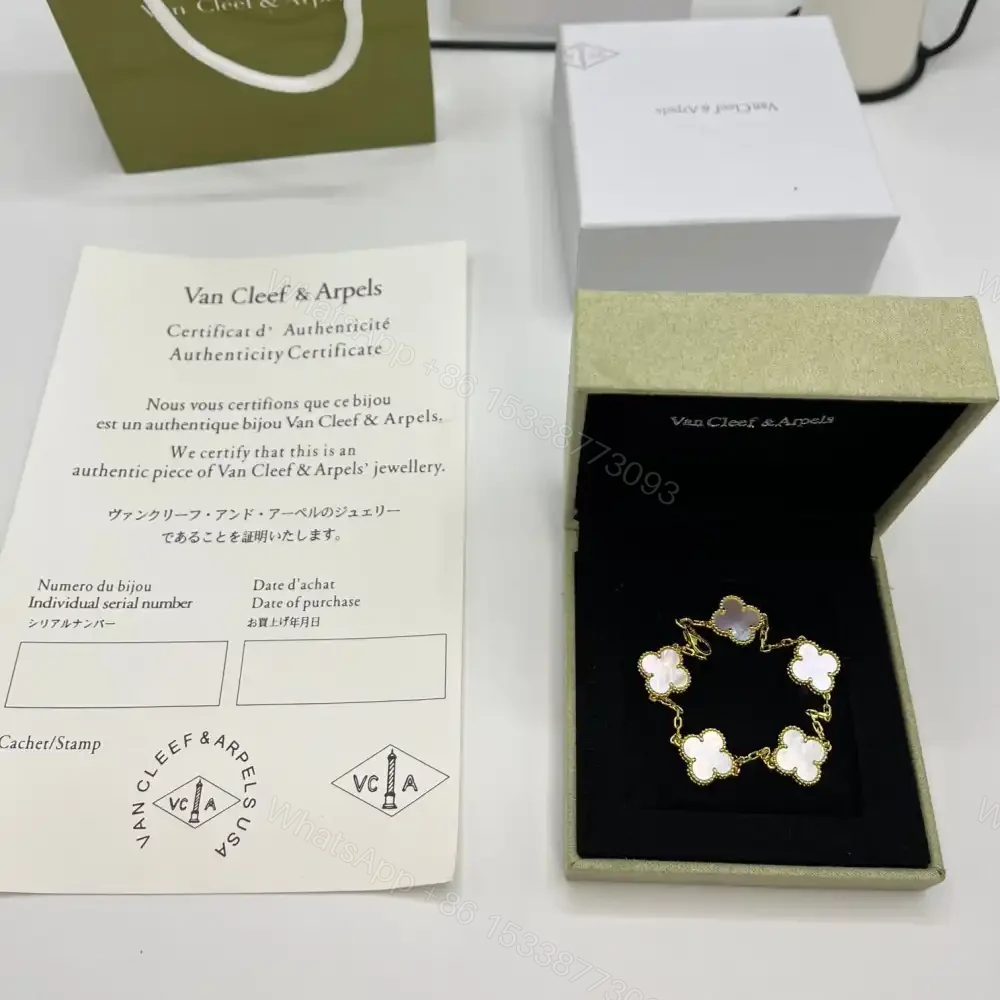 View 3 of 高仿首飾VanCleef&Arpels*RF41800貝母黃金手鏈