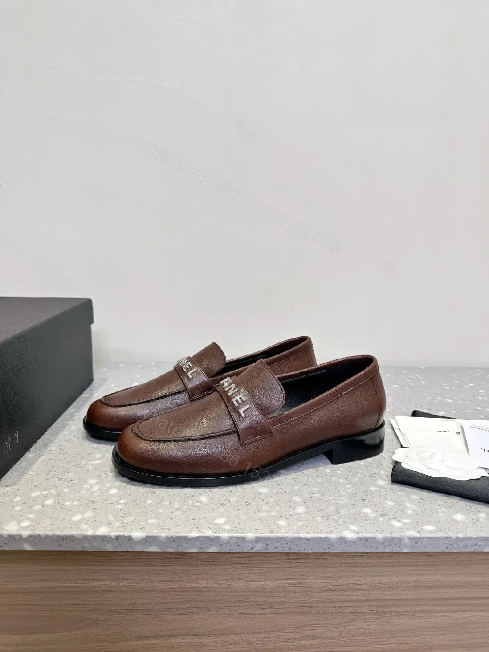 View 4 of Brown Leather Brogue Loafers with Signature Band — Premium Style Footwear