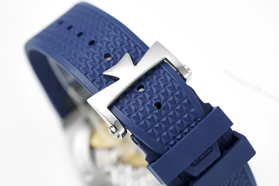 View 9 of 8F Factory Vacheron Constantin Overseas Blue Dial Stainless Steel Watch with Interchangeable Strap System