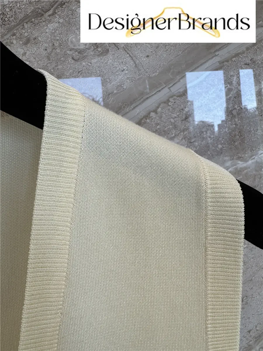 View 9 of Beige Wool Blend Vest V-Neck Modern Chanel Style Shirt