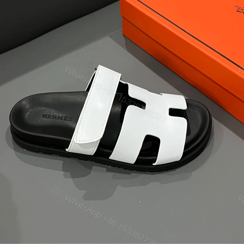 View 3 of Hermes Chypre Sandal Blanc Calfskin White H222100Z 90345