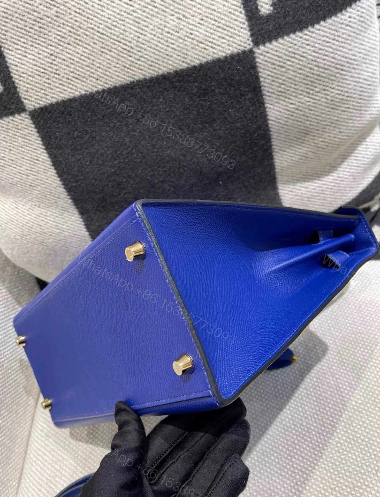 View 6 of Hermes Kelly 28 Electric Blue Epsom Leather Gold Hardware