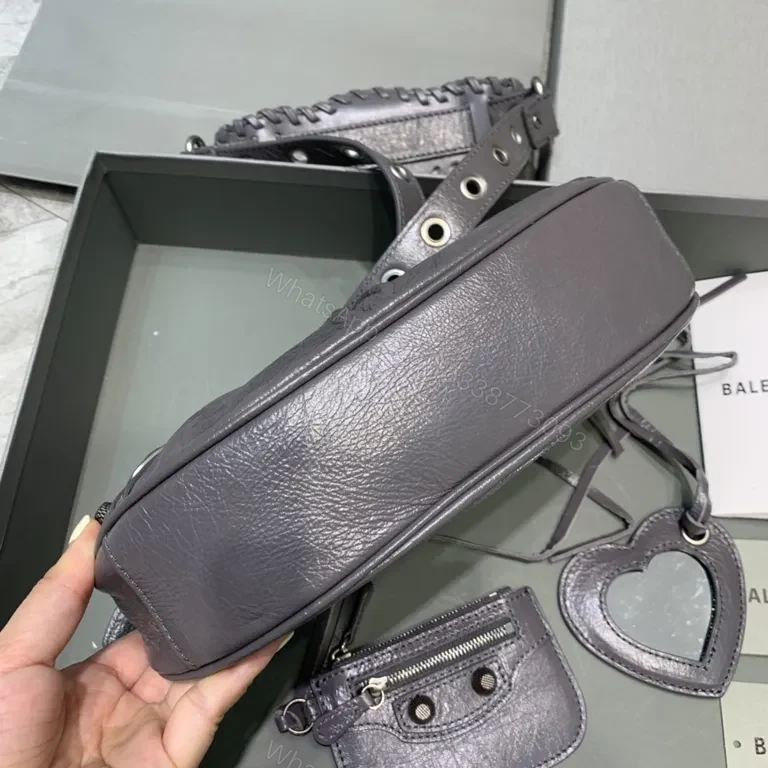 View 4 of Black Leather Sculpted Handbag â€” Premium, Versatile Designer-Inspired Style