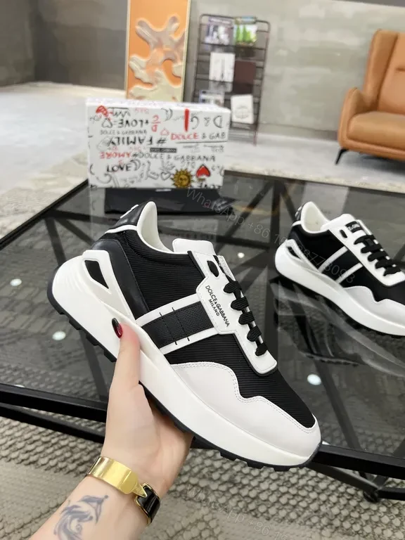 View 8 of Chic Black & White Mesh Leather Sneakers â€” All-Day Comfort