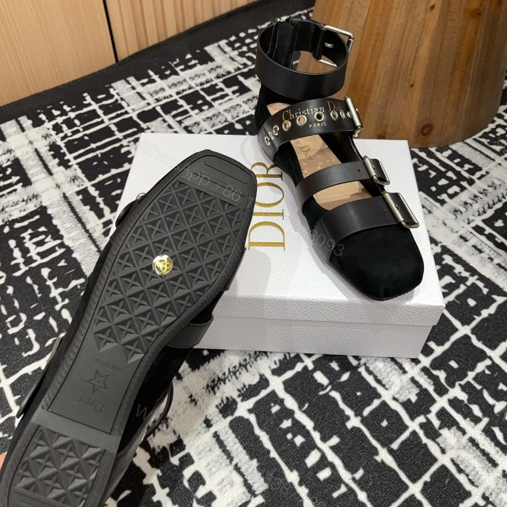 View 9 of 高仿Dior*Punk系列KCB960平頭塔扣樂福鞋黑麂皮免檢版