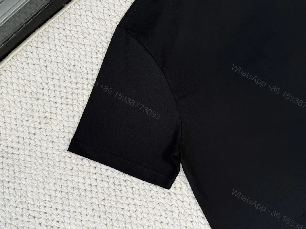View 5 of Black Cotton Crew Tee, Gecko Graphic, LOEWE-Tail Text