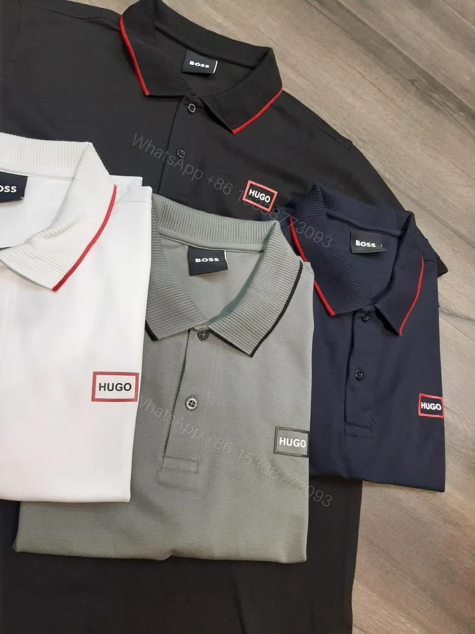 View 2 of FIRST COPY Hugo Boss Exclusive Cotton Lycra Collar T-Shirt