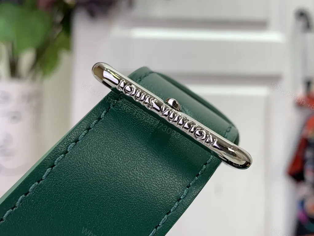 View 9 of Green Monogram Crossbody: Compact, Leather-Style Luxe Utility