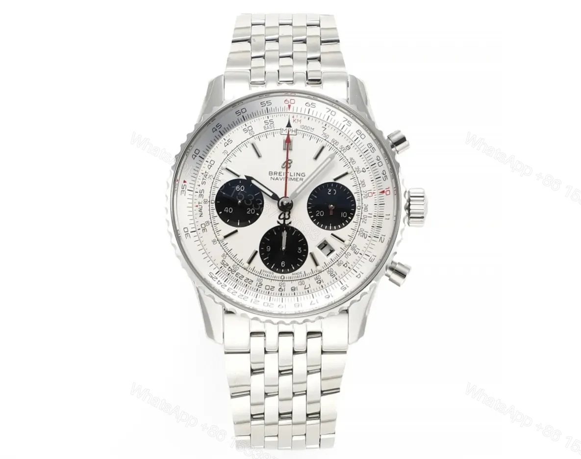 Breitling Navitimer 1 B01 Chronograph – Silver Dial, Stainless Steel Bracelet, 43mm Case, Updated B01 Movement — view 1