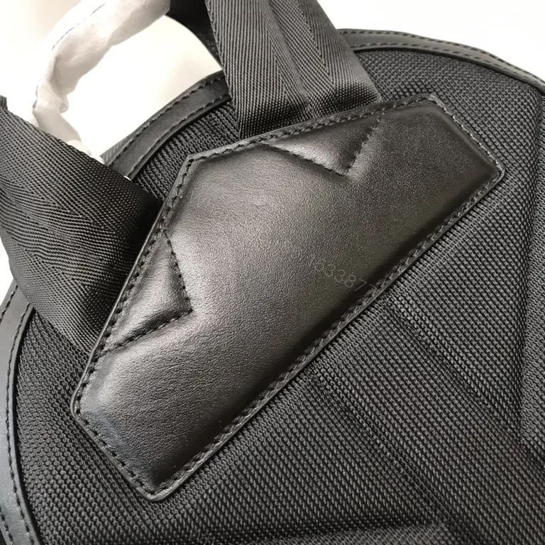 View 5 of Burberry-inspired City Backpack: Leather Trim, Coated Canvas, 15" Laptop Ready