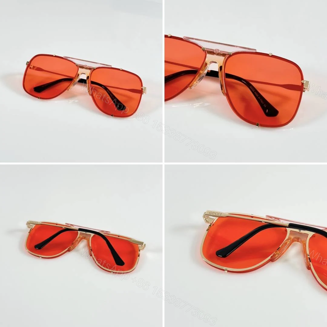View 2 of First Copy Gucci GG2098 Sunglasses Gold Red