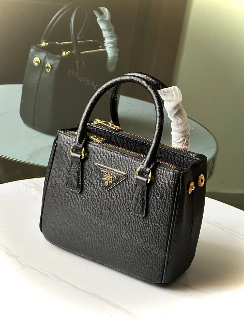 View 3 of Mini Bag in Saffiano patent leather