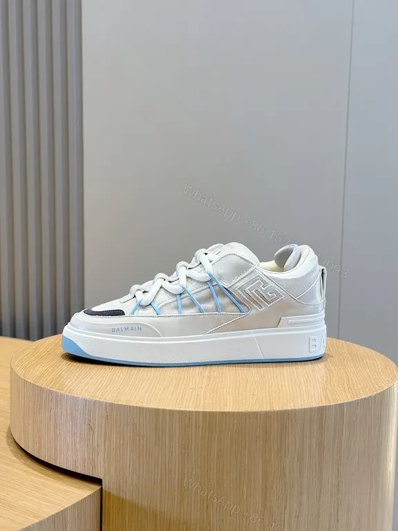 View 5 of White Balmain x Runner: Sculpted Paneling Sneakers