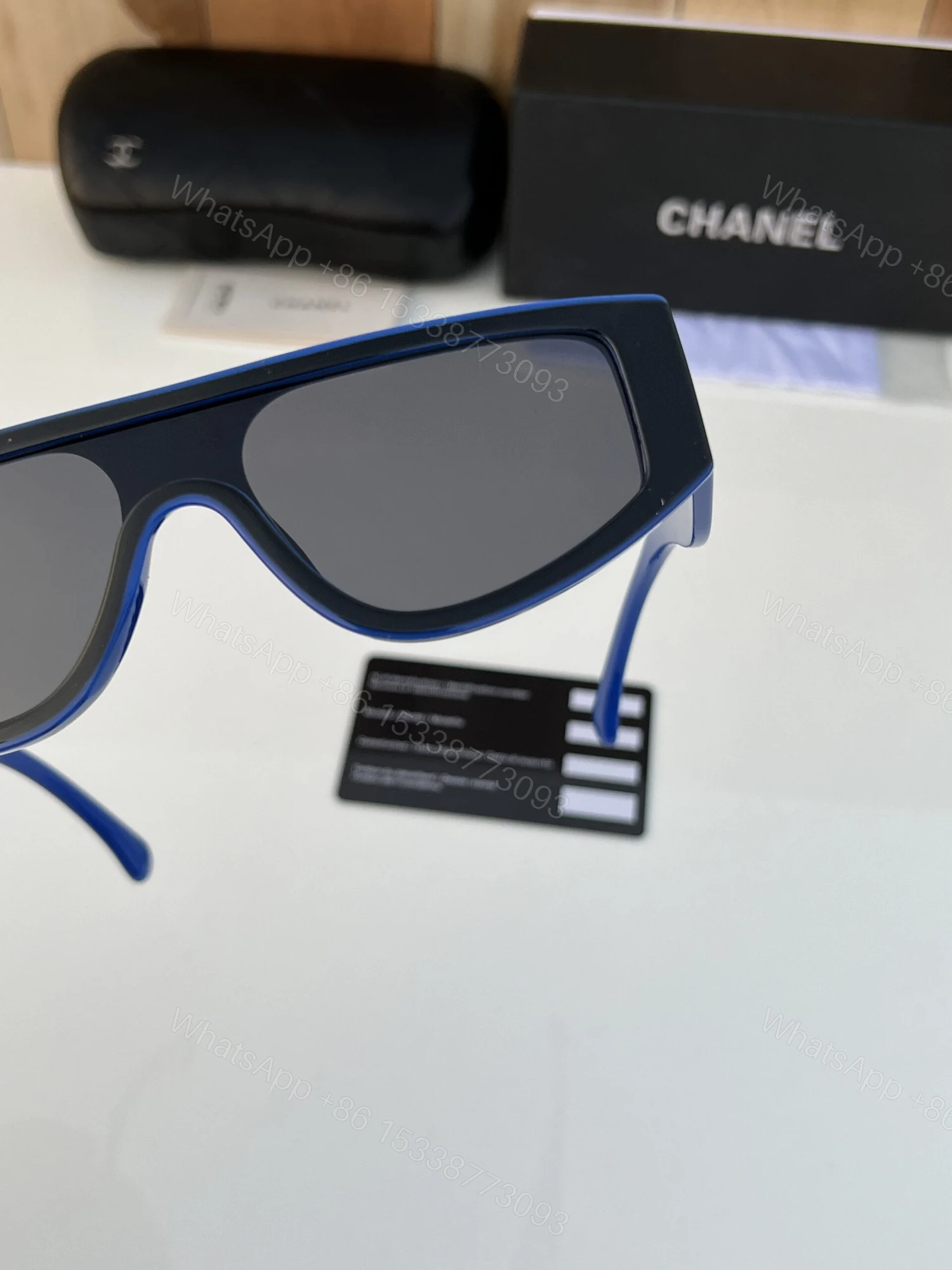 View 4 of First Copy Chanel Blue Black Sunglasses