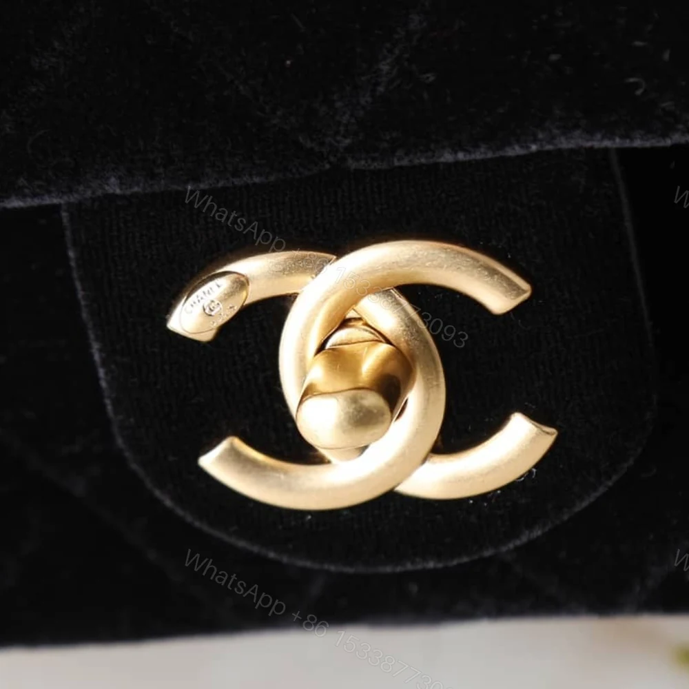 View 6 of Chanel Mini Flap Bag With Top Handle Velvet Silk And Gold Tone Metal Black 20Cm As5875 B22481 94305